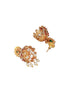 Gold Plated Green Kempo Studded Peacock Minimal Delicate Choker Jewellery Set