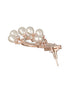 Rose Gold Platedd Zircon Studded Pearl Beaded Luxe Contemporary Chandbali Earrings