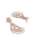 Rose Gold Platedd Zircon Studded Pearl Beaded Luxe Contemporary Chandbali Earrings