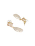 Gold Plated Tear Drop Pearl Studded Luxe Minimal Drop Earrings
