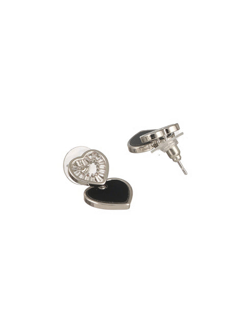 Anti-Tarnish Silver Plated Heart shaped Studds Minimal Earrings