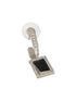 Anti-Tarnish Silver Plated Black J Shaped Square Shaped Minimal Earrings