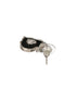 Anti-Tarnish Silver Plated Black Enamelled Heart Shaped Minimal Drop Down Studs Earrings