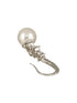 Silver Plated AD Studded Delicate Pearl Hook Earrings