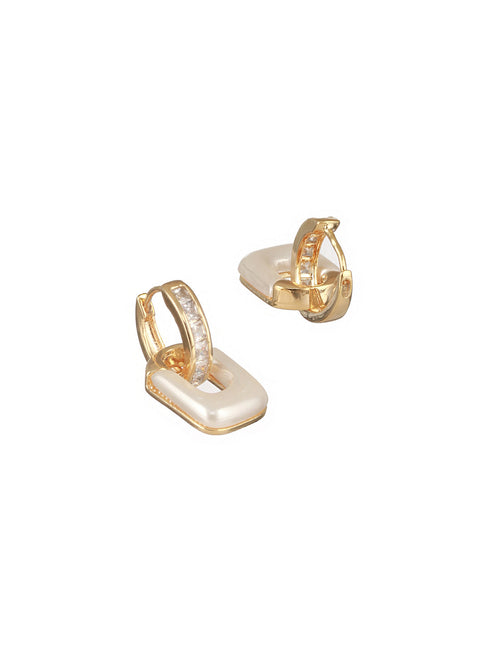Anti-Tarnish Gold Plated Geometric Hoop Minimal Earrings