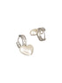 Anti-Tarnish Silver Plated Faux Pearl Studded Heart Shaped Small Minimal Hoop Earrings