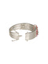 Silver Plated Ruby Red Floral Statement Designer Brooch Kada Bangle Bracelet