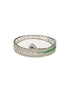 Silver Plated Green AD Studded Contemporary Designer Bridal Kada Bracelet