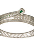 Silver Plated Green AD Studded Contemporary Designer Bridal Kada Bracelet