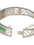 Silver Plated Green AD Studded Contemporary Designer Bridal Kada Bracelet