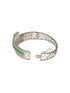 Silver Plated Green AD Studded Contemporary Designer Bridal Kada Bracelet
