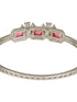 Silver Plated Ruby Red Delicate Luxe Floral Cuff Bangle Bracelet