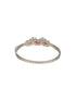 Silver Plated Ruby Red Delicate Luxe Floral Cuff Bangle Bracelet