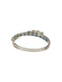 Silver Toned Sapphire Blue AD Studded Elegant Designer Leaf Kada Bangle Bracelet
