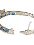 Silver Toned Sapphire Blue AD Studded Elegant Designer Leaf Kada Bangle Bracelet