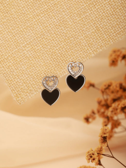Anti-Tarnish Silver Plated Heart shaped Studds Minimal Earrings