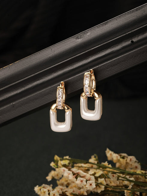 Anti-Tarnish Gold Plated Geometric Hoop Minimal Earrings