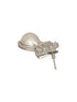 Silver Plated AD Studded & Pearl Contemporary Hoop Bali Earrings