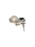 Silver Plated Blue AD Studded & Pearl Contemporary Hoop Bali Earrings