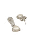 Silver Toned Zircon Studded Triangular Pearl Beaded Handcrafted Bali Hoop Earrings