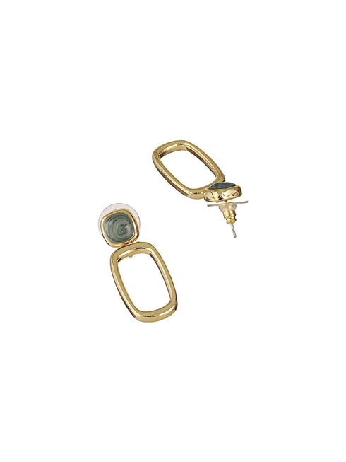 Anti-Tarnish Gold Plated Turquoise Enamelled Quirky Drop Earrings