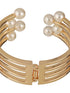 Anti-Tarnish Gold Plated Pearl Cuff Kada Bracelet