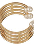 Anti-Tarnish Gold Plated Pearl Cuff Kada Bracelet