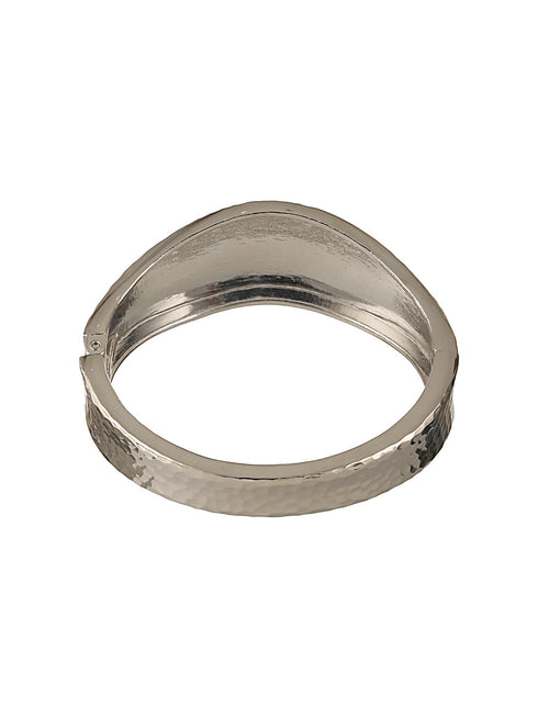 Anti-Tarnish Silver Plated Molten Cuff Bracelet
