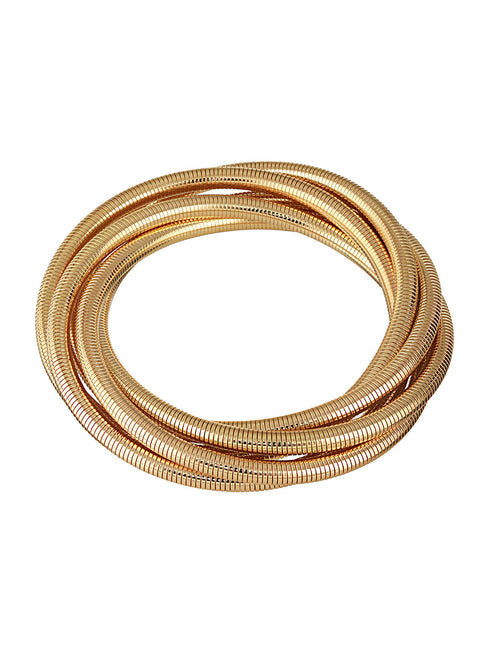 Anti-Tarnish 18k Gold plated Wrapped Snake Bangle Bracelet