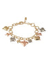 Anti-Tarnish 18k Gold Plated Heart Shaped Charm Link Wraparound Bracelet