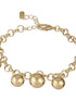 Anti-Tarnish 18k Gold Toned Balls Charm Paperclip Style Bracelet