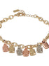 Anti-Tarnish Gold Plated Engraved Lock Charms Allover Wraparound Bracelet