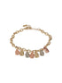 Anti-Tarnish Gold Plated Engraved Lock Charms Allover Wraparound Bracelet