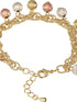 Anti-Tarnish Gold Plated All Around Charms Balls Link Bracelet