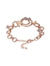 Anti-Tarnish Rose Gold Plated Halo Butterfly Charm Link Bracelet