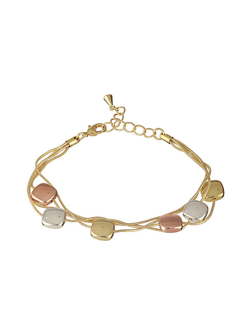 Anti-tarnish 18k Gold Plated Chunky Charm Stack Link Chain Bracelet