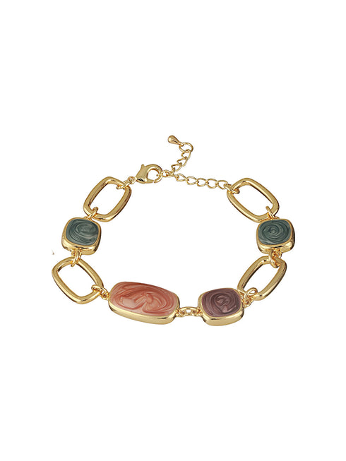 Anti-tarnish 18k Gold Plated Link Chain Trendy Bracelet