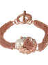 Anti-tarnish Rose Gold Plated Multi Chain Wraparound Rose Flower Broach Bracelet