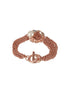 Anti-tarnish Rose Gold Plated Multi Chain Wraparound Rose Flower Broach Bracelet