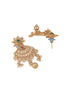 Gold Plated Fusion Stone Studded Filigree Long Maala Bridal Jewellery Set