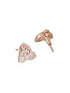 Rose Gold Plated AD Studded Minimal Leafy Locket Jewellery Set