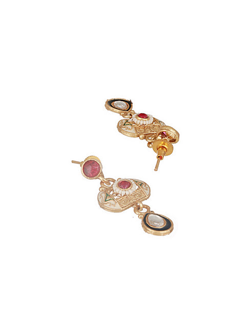 Gold Plated Fusion Stone Studded Filigree Choker Jewellery Set