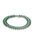 Silver Plated Emerald Green Designer Luxe Wraparound Tennis Bracelet