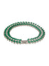 Silver Plated Emerald Green Designer Luxe Wraparound Tennis Bracelet