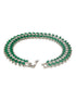 Silver Plated Emerald Green Designer Luxe Wraparound Tennis Bracelet