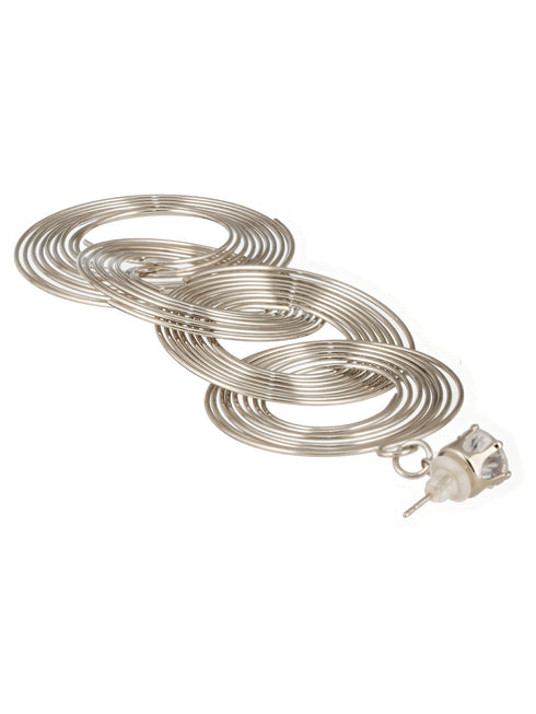 Anti-Tarnish Silver Plated Circular Drop Earrings