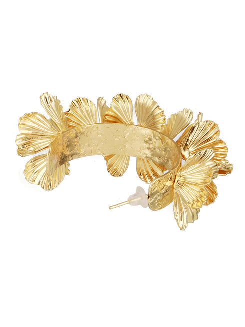 Anti-Tarnish Gold Plated Quirky Statement Hoops Earrings