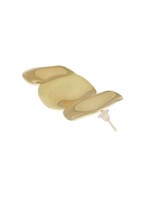 Anti-Tarnish Gold Plated Hammered Statement Dropdown Earrings