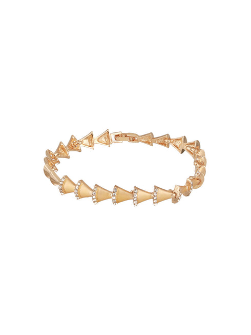 Anti-Tarnish 18k Gold Plated AD Studded Statement Link Combo Jewellery Set