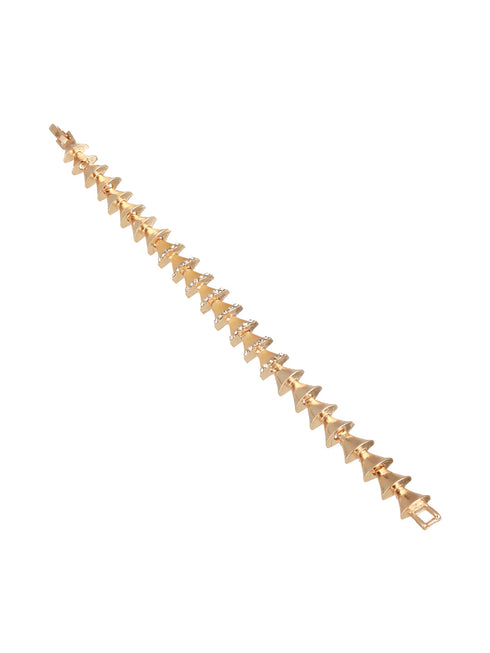 Anti-Tarnish 18k Gold Plated AD Studded Statement Link Combo Jewellery Set